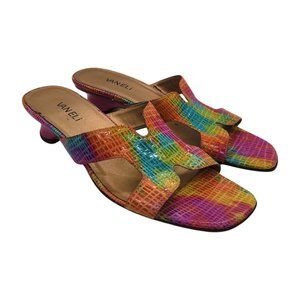Vaneli Women's Rainbow Faux Snakeskin Open Toe Heels Size 10N